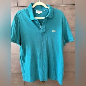 Lacoste Men's Teal Green Short-Sleeve Polo XL Slim fit